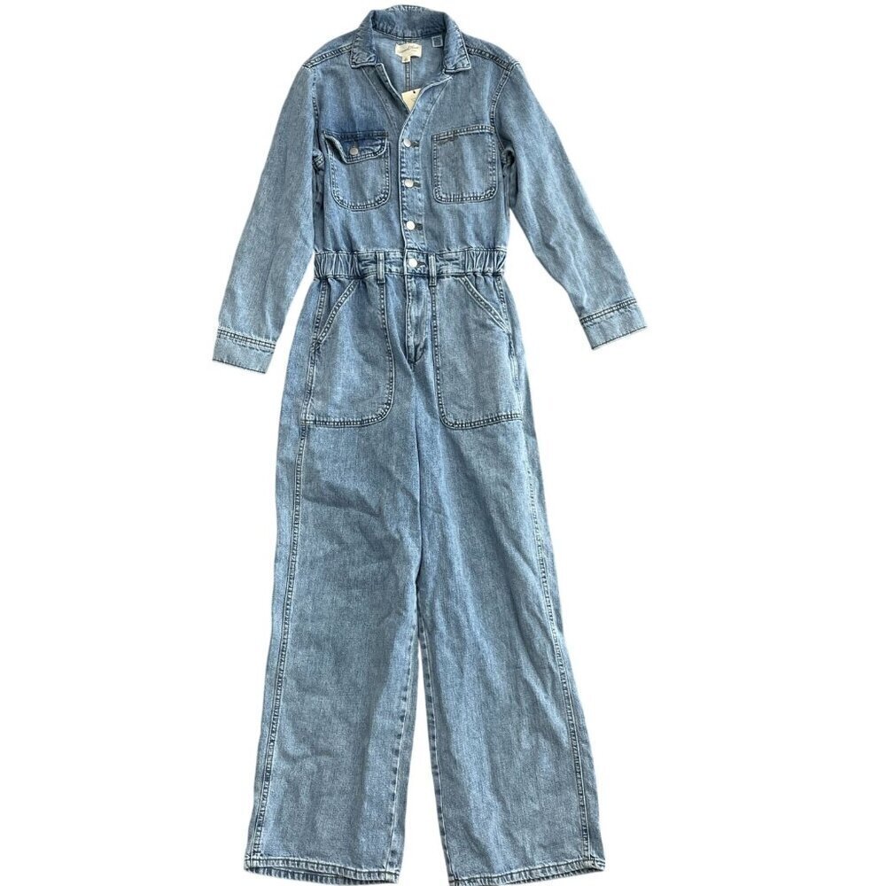 NEW Women's 2/R Long Sleeve Utility Baggy Denim Jumpsuit - Universal Thread k896 - Picture 5 of 10
